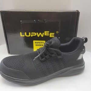 Lupwee‎ Safety Shoes Men's Size 8.5 Steel Toe Black Work Sneakers